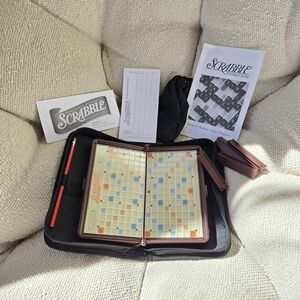 Scrabble Classic Travel Game Set in Brown and Black